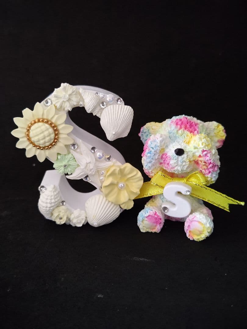 大型アロマストーン◼️フラワーイニシャル◼️