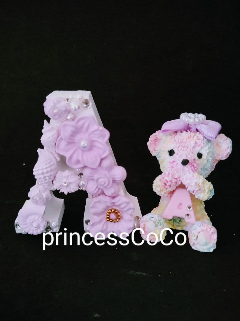 大型アロマストーン◼️フラワーイニシャル◼️