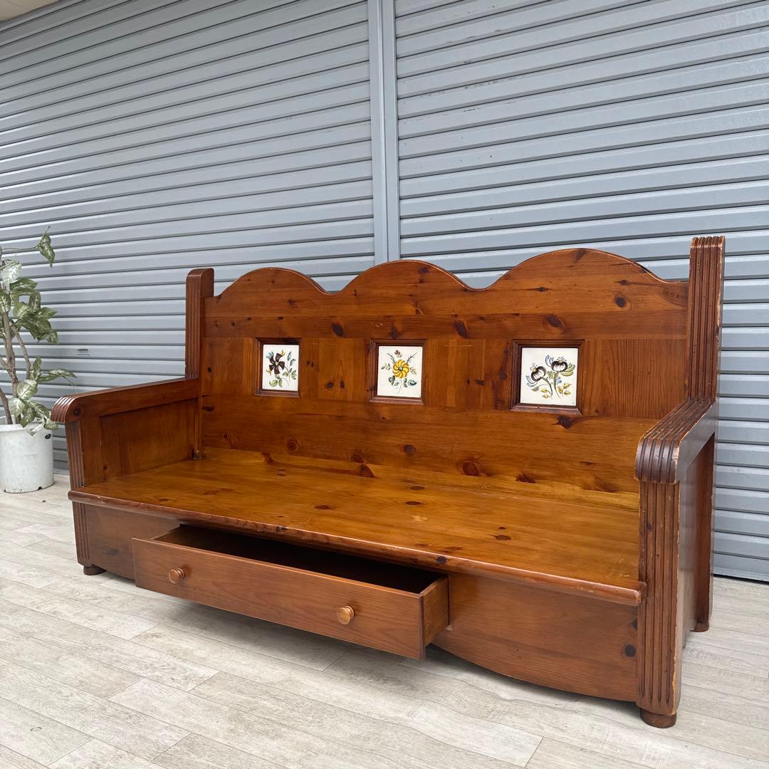 スペイン製 タイル ACTUS バレンシア 長椅子 ベンチ パイン材 - メルカリ