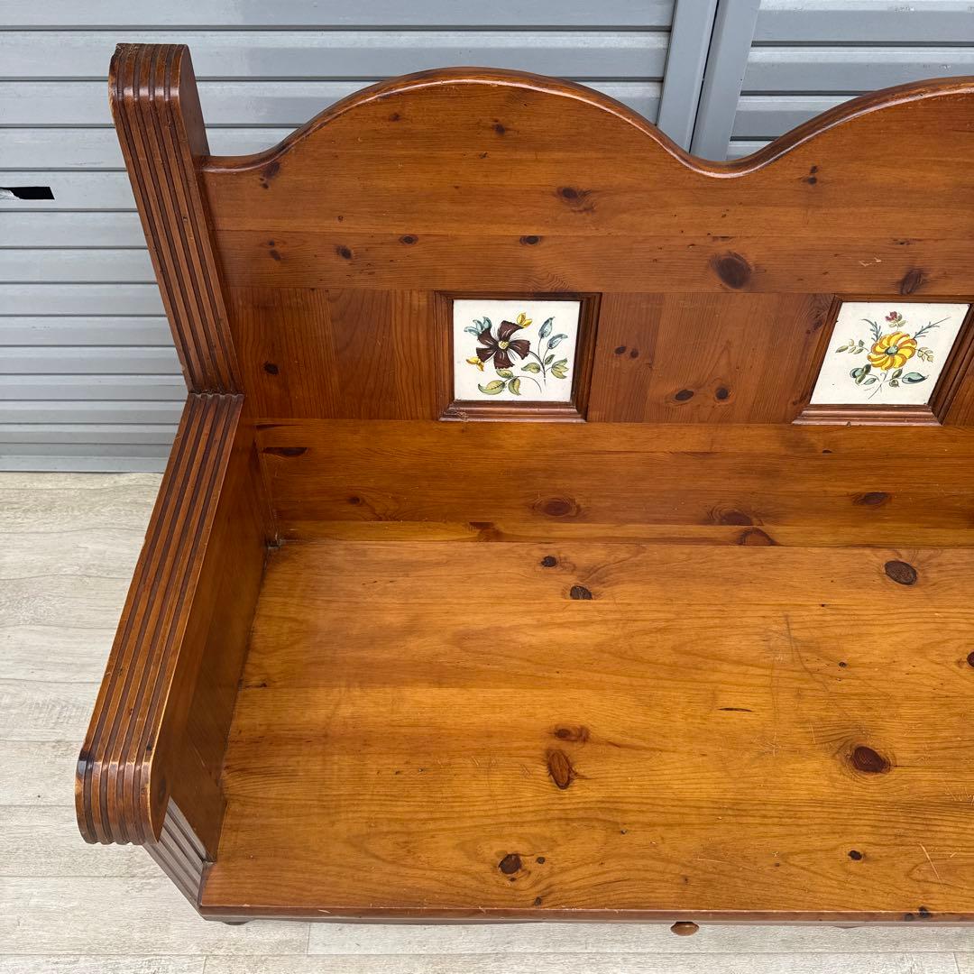 スペイン製 タイル ACTUS バレンシア 長椅子 ベンチ パイン材 - メルカリ