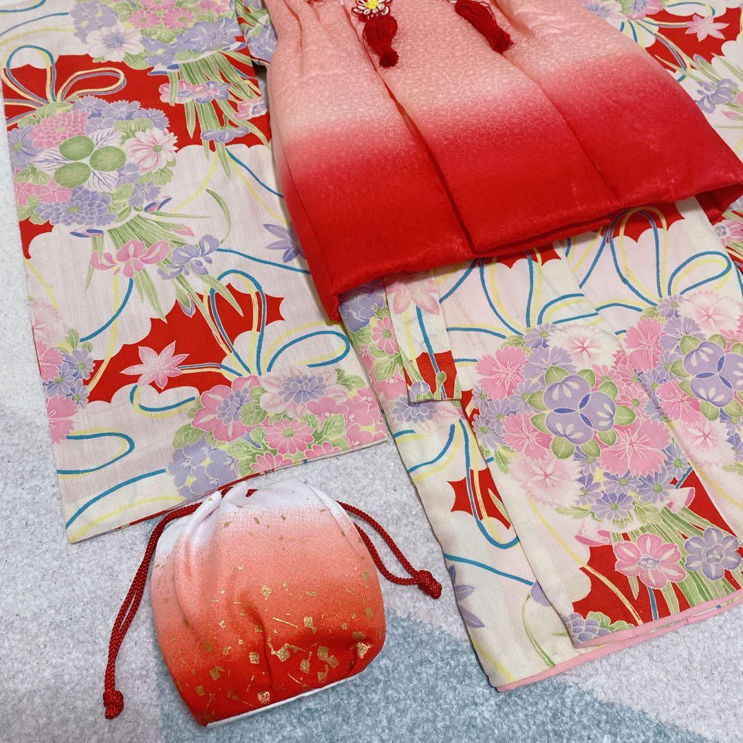 七五三 3歳 正絹 被布 着物 アンティーク 小物セット