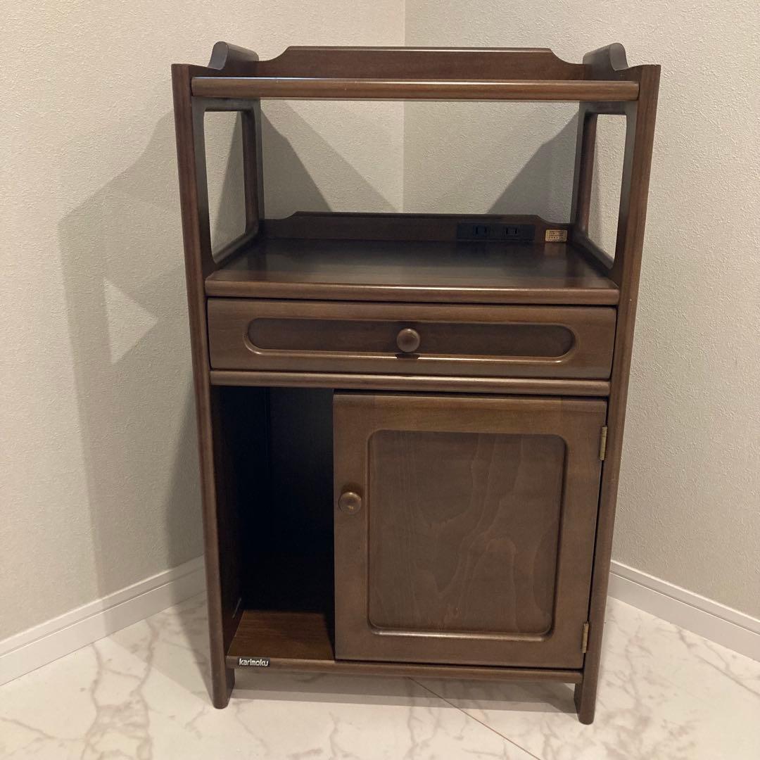 カリモク家具　 サイドボード　電話台　引き出し有　キャビネット　昭和レトロ