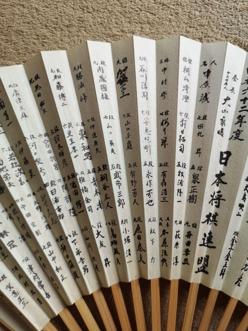 【昭和レトロ　未使用　ノベルティ】日本将棋連盟　昭和六十二年度『全棋士署名扇子』