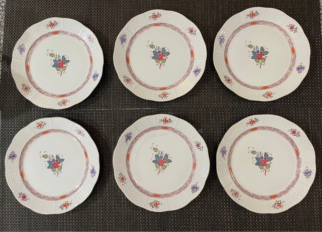 ヘレンド　アポニーフラワー　ディナープレート　6枚セット