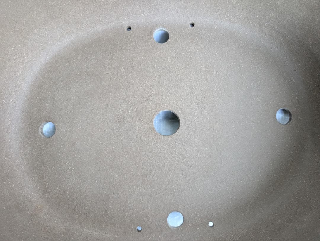 大型 盆栽鉢 山水図 楕円鉢 外寸50×40.5cm 高さ14.5cm　無銘