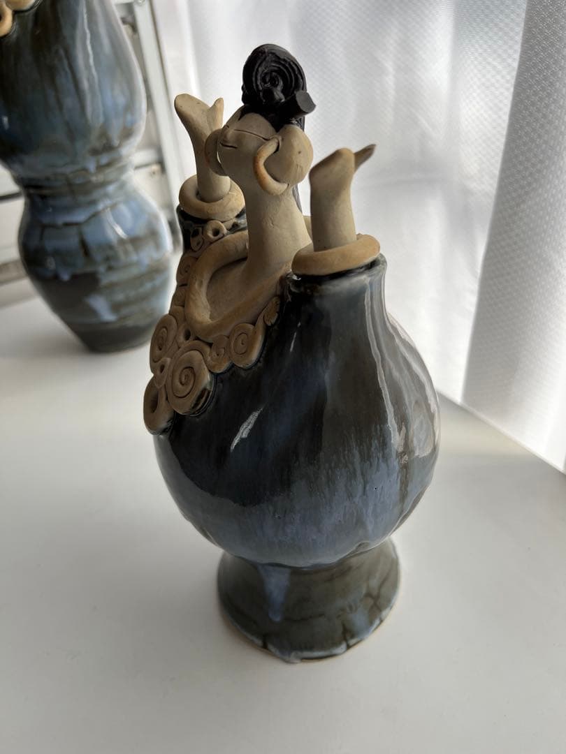 美品】森元青芳 砥部焼 壺人形 青芳窯 念ずれば花ひらく - メルカリ