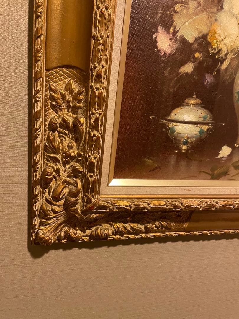 油絵  花　大きめサイズ　ハンガリー作家