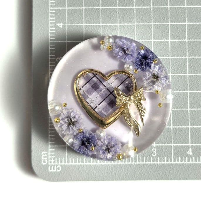 キラ　レジンヘアゴム　ヘアアクセサリー　　丸　約３.5cm