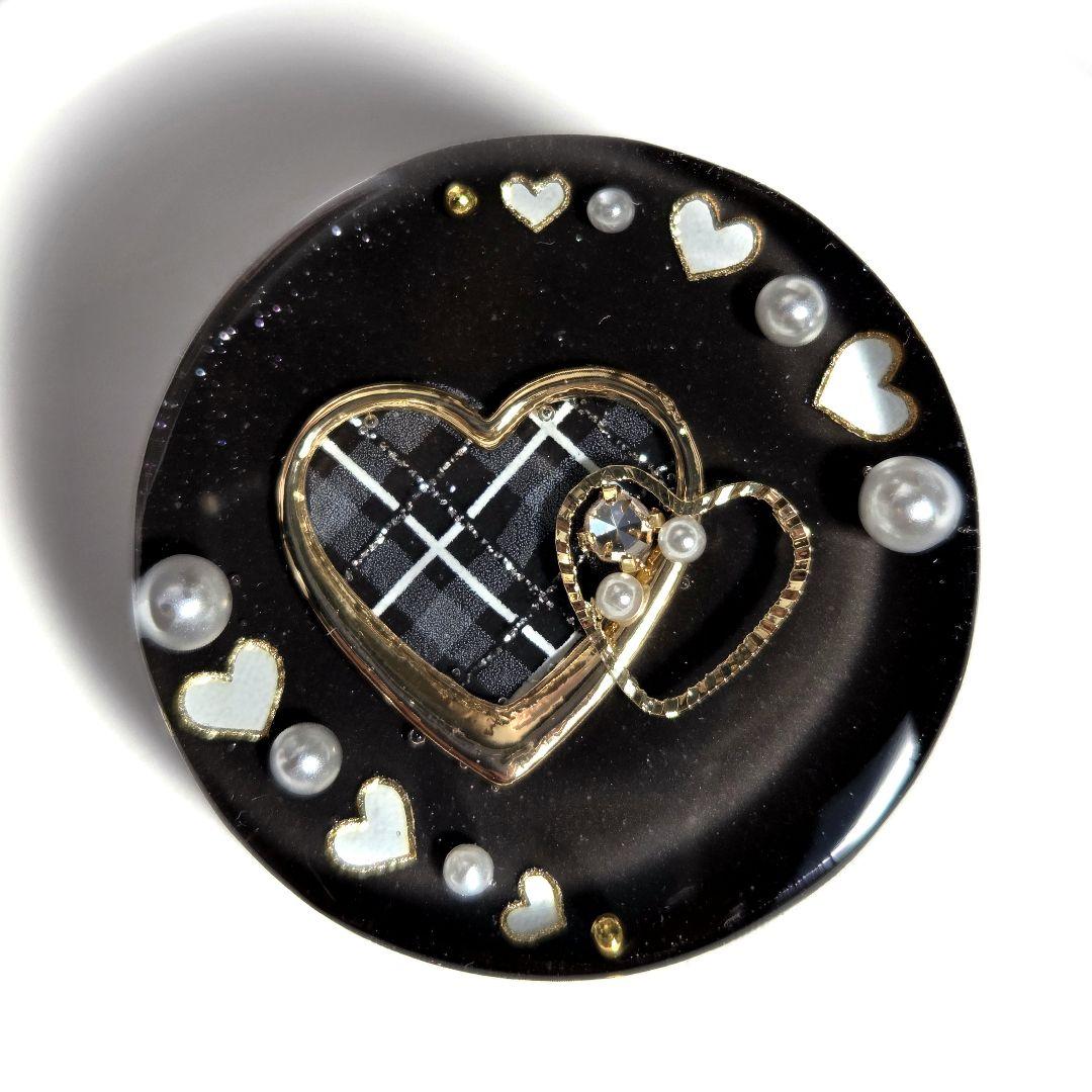 キラ　レジンヘアゴム　ヘアアクセサリー　　丸　約３.5cm