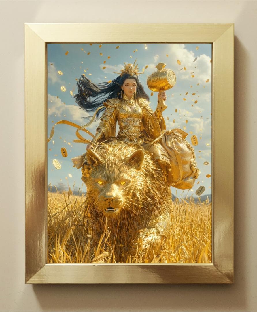 688【大黒天女尊・黄金万倍】富と豊穣を呼ぶ福徳の女神【神仏画・風景