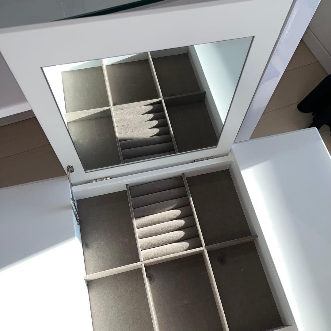 コスメテーブル ロードレッサー 鏡付き コスメ収納 ホワイト