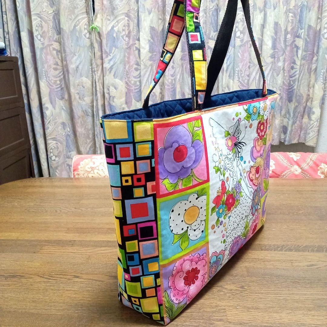 ロラライハリスBlossomレディパネルの横長ビッグトートバッグ