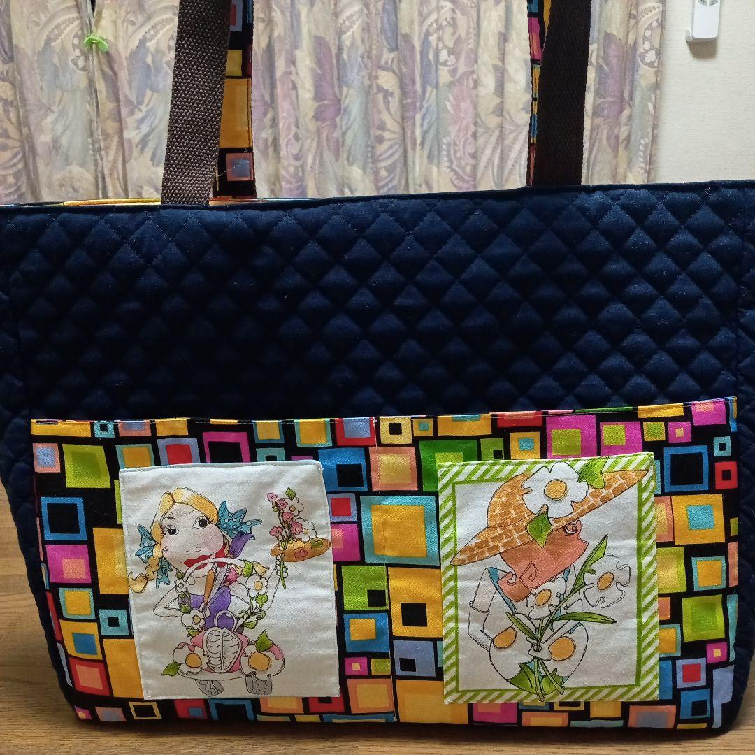 ロラライハリスBlossomレディパネルの横長ビッグトートバッグ