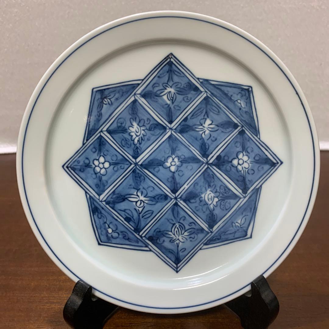 馬場京泉　魯山人写し　染付濃花椿文皿　5枚 北大路魯山人