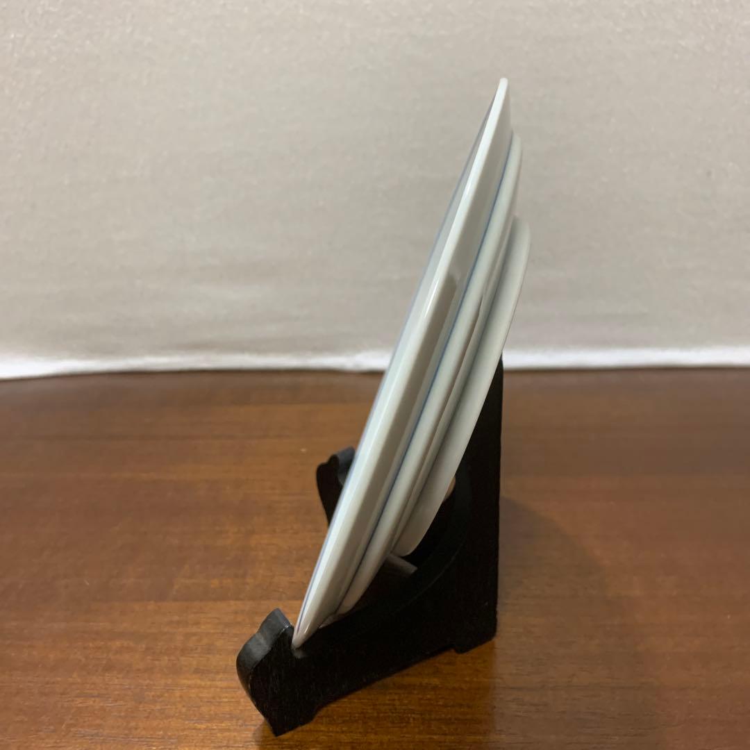 馬場京泉　魯山人写し　染付濃花椿文皿　5枚 北大路魯山人