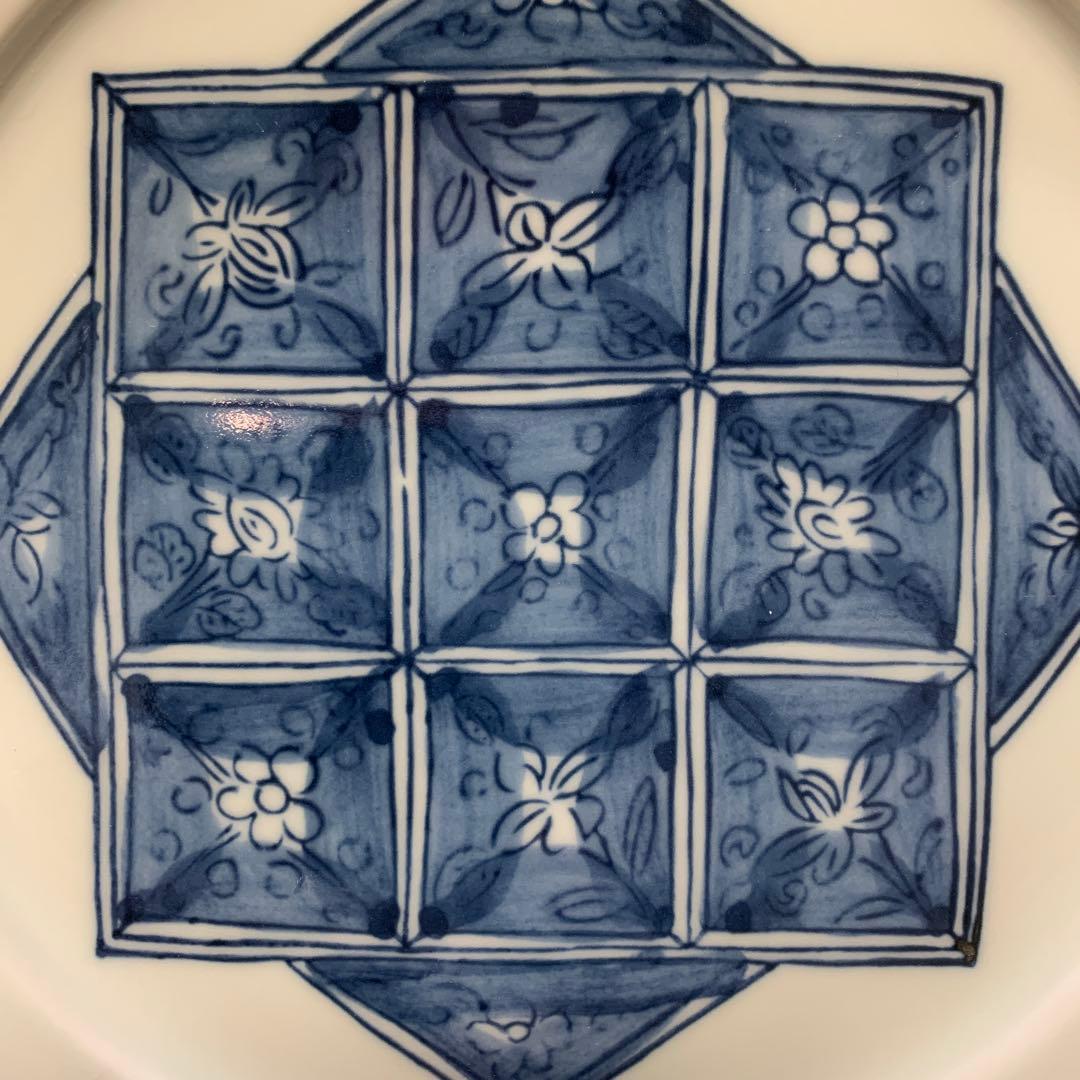 馬場京泉　魯山人写し　染付濃花椿文皿　5枚 北大路魯山人