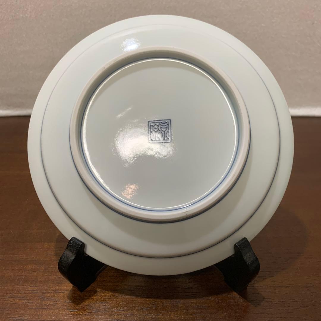 馬場京泉　魯山人写し　染付濃花椿文皿　5枚 北大路魯山人