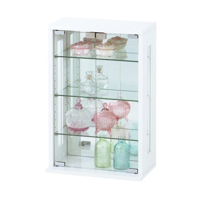 《新品・送料無料》卓上コレクションケース　縦型 (ホワイト) (ダークブラウン)