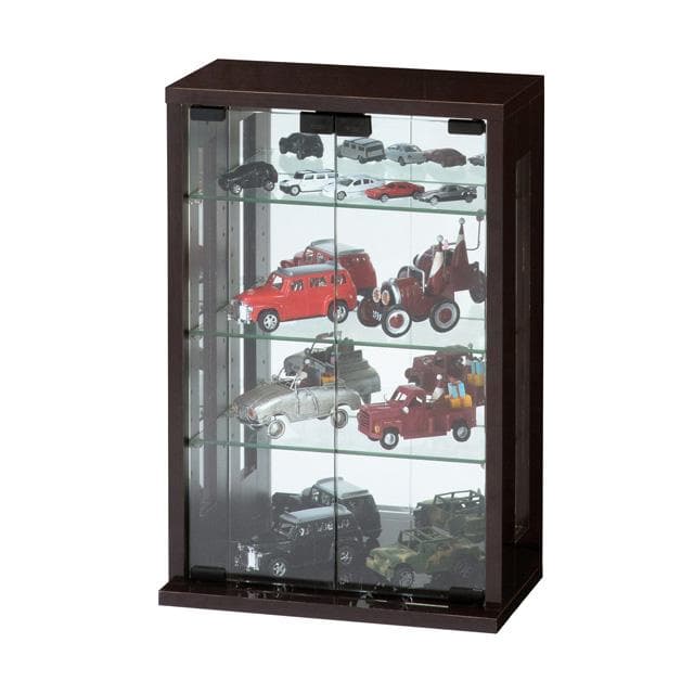 《新品・送料無料》卓上コレクションケース　縦型 (ホワイト) (ダークブラウン)