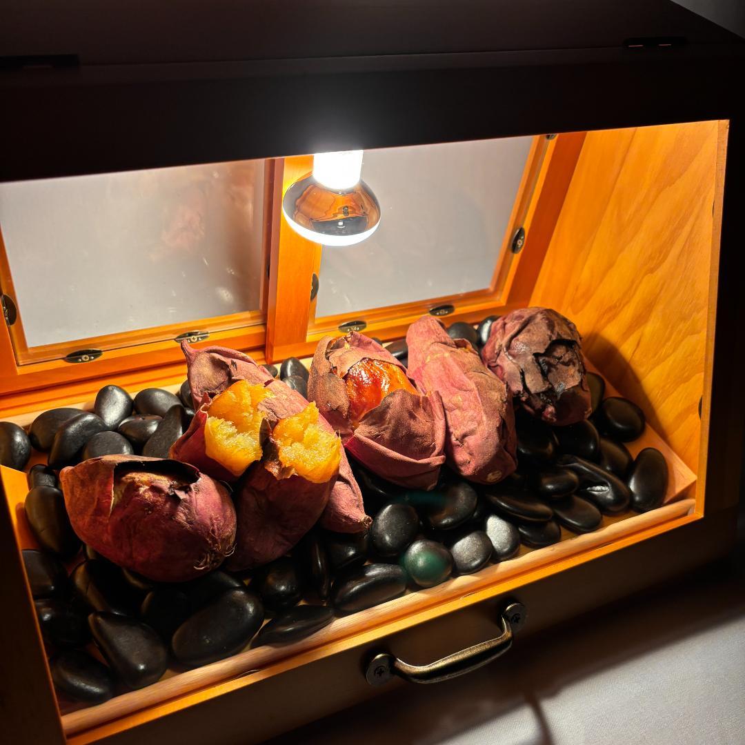 木製ホットショーケース 焼き芋保温ディスプレイケース【ナチュラル】