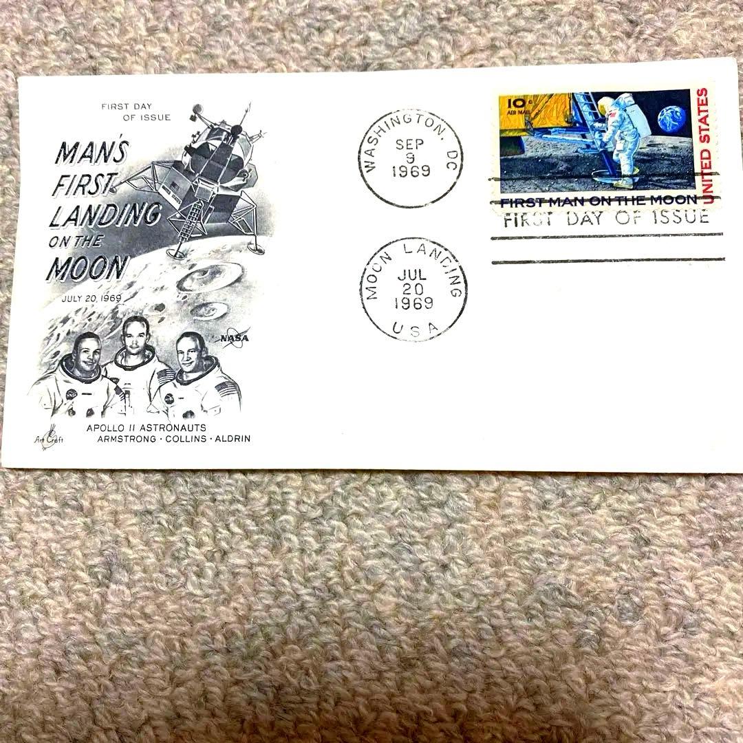 アポロ11号 月面着陸 記念切手 初日印付き - メルカリ
