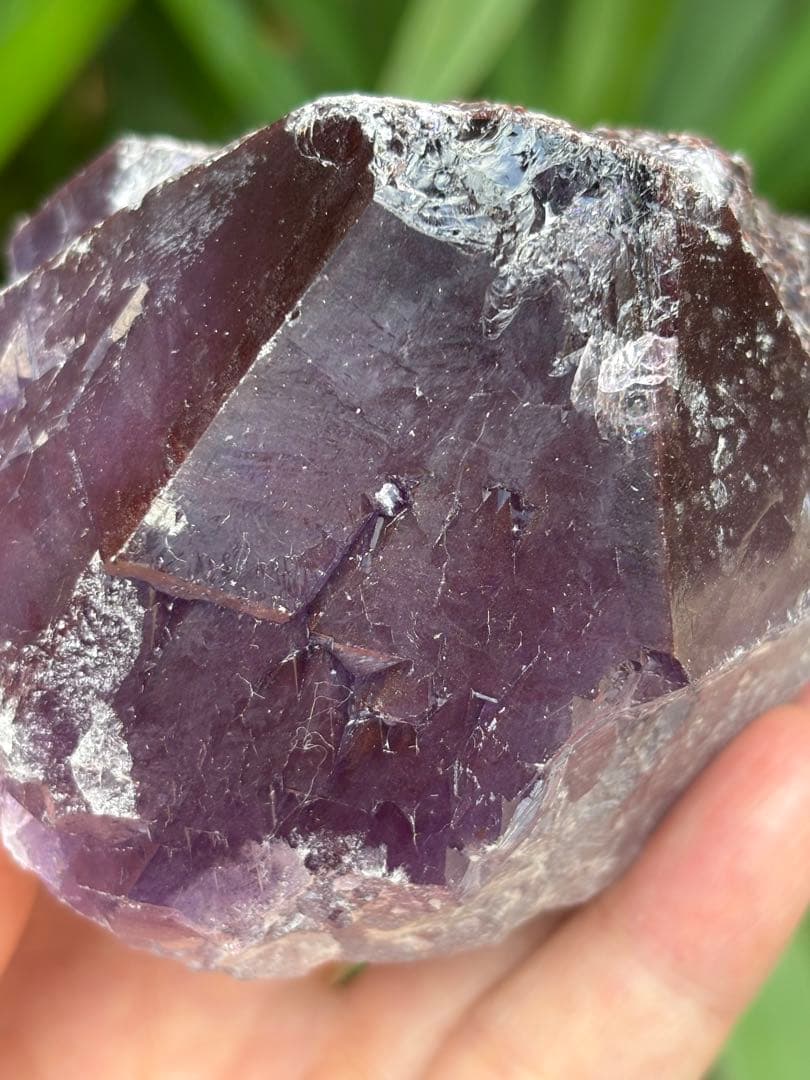 インド産 購入 エイリアンアメジストポイント 512g ヘマタイト 煌めく