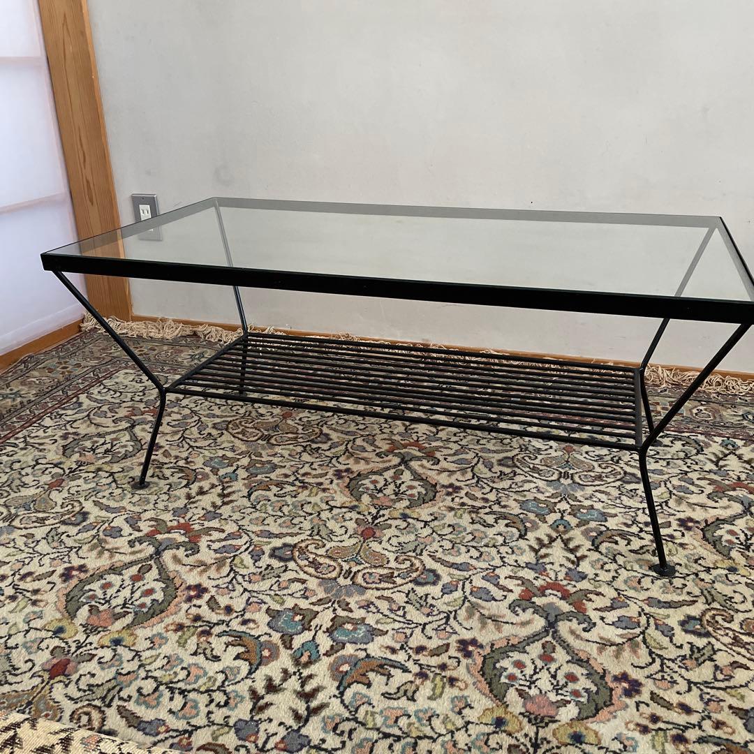 ウニコ　unico EDDYアイアンガラステーブル　ローテーブル　幅93cm