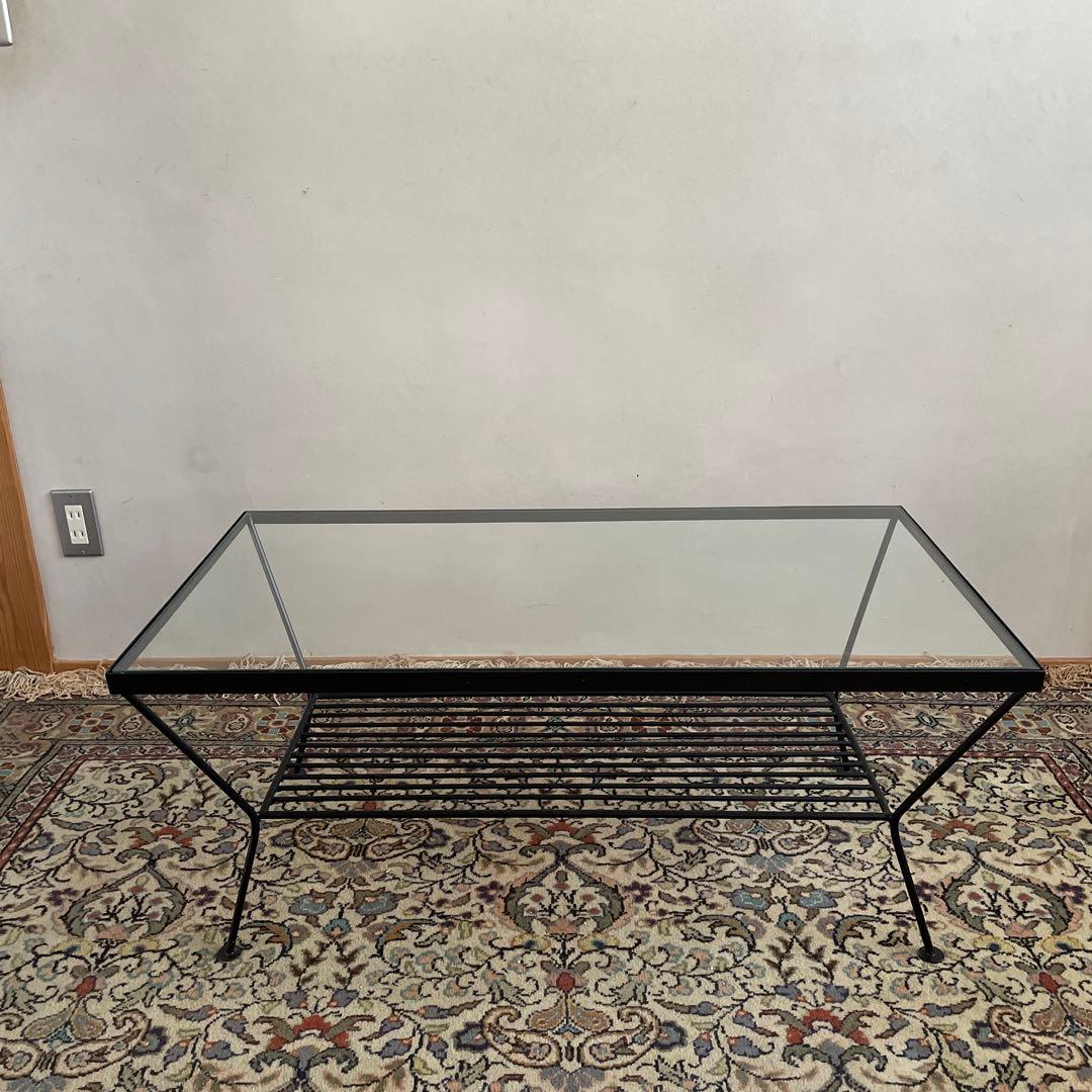 ウニコ　unico EDDYアイアンガラステーブル　ローテーブル　幅93cm