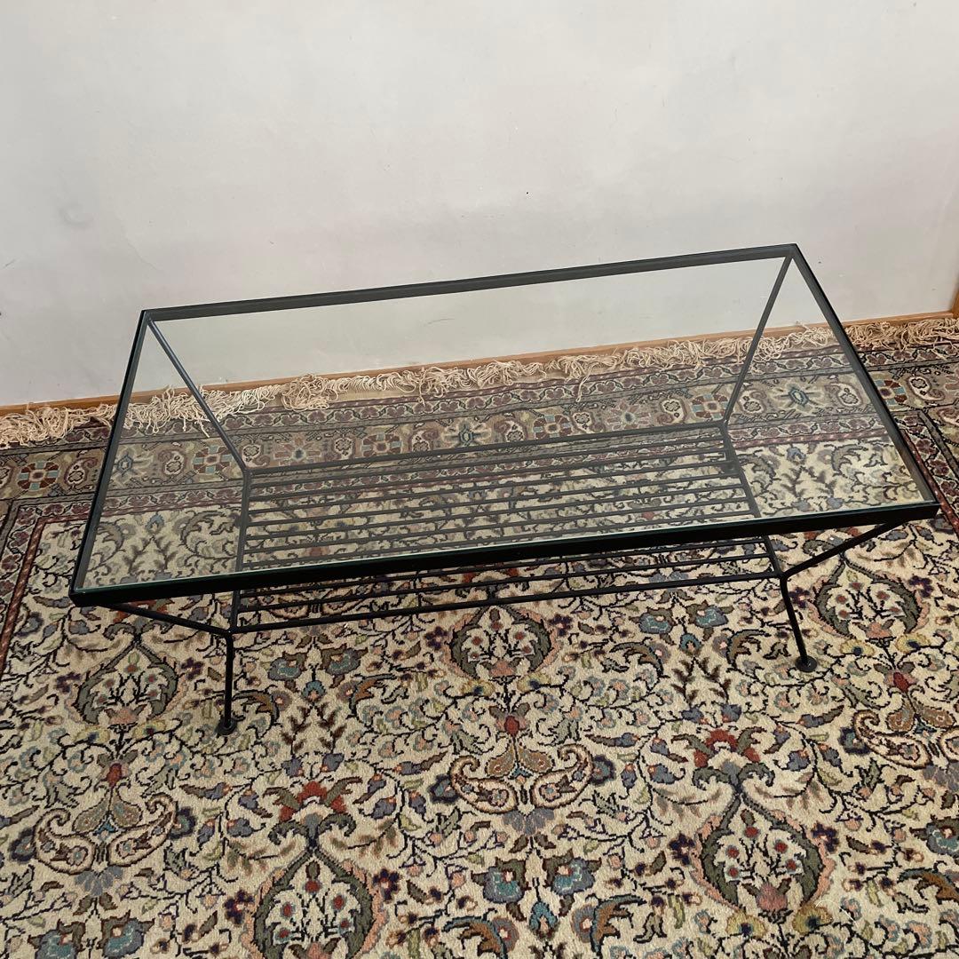 ウニコ　unico EDDYアイアンガラステーブル　ローテーブル　幅93cm