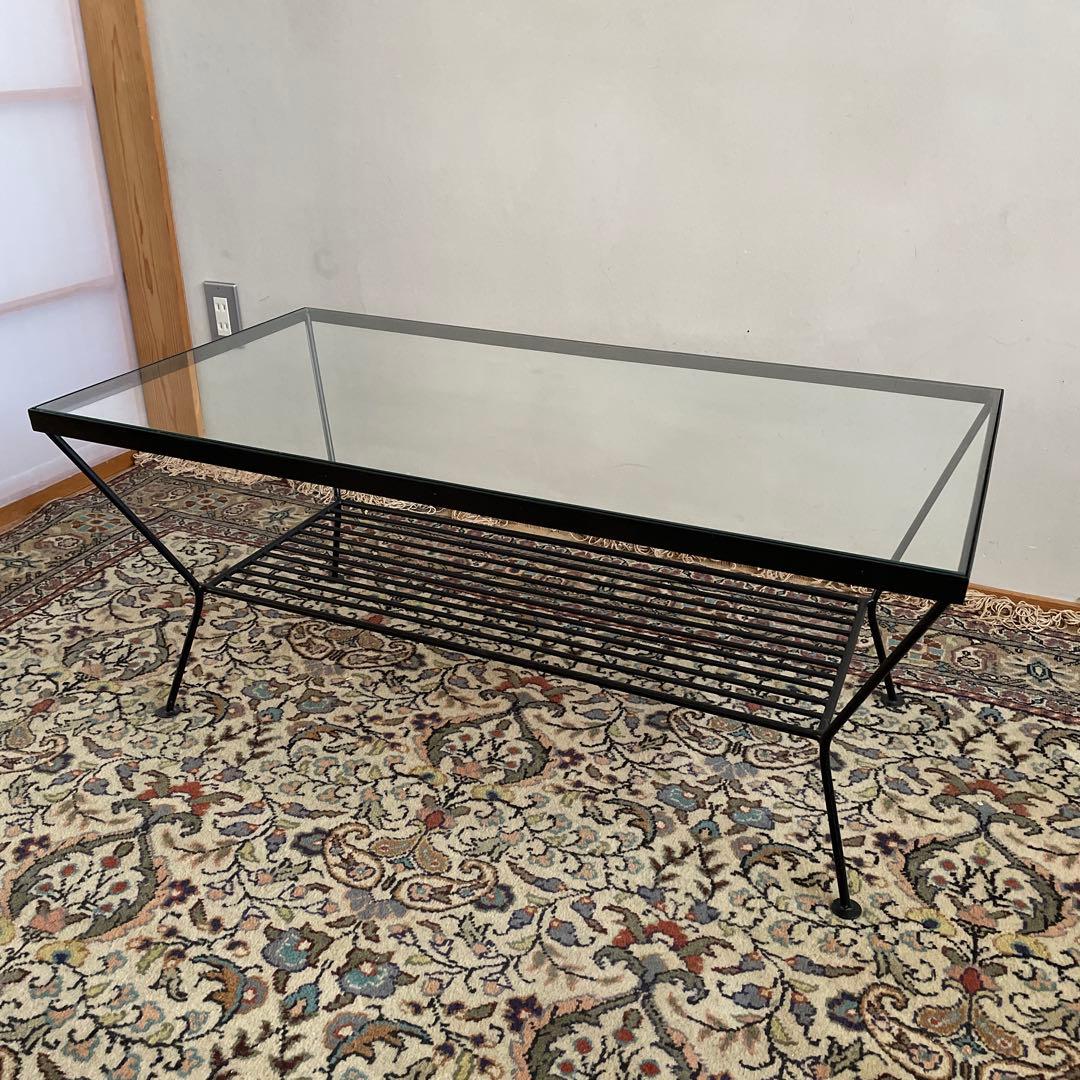 ウニコ　unico EDDYアイアンガラステーブル　ローテーブル　幅93cm