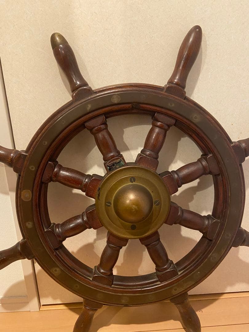 操舵輪　東京ラット製造所　アンティーク　船舵 舵輪