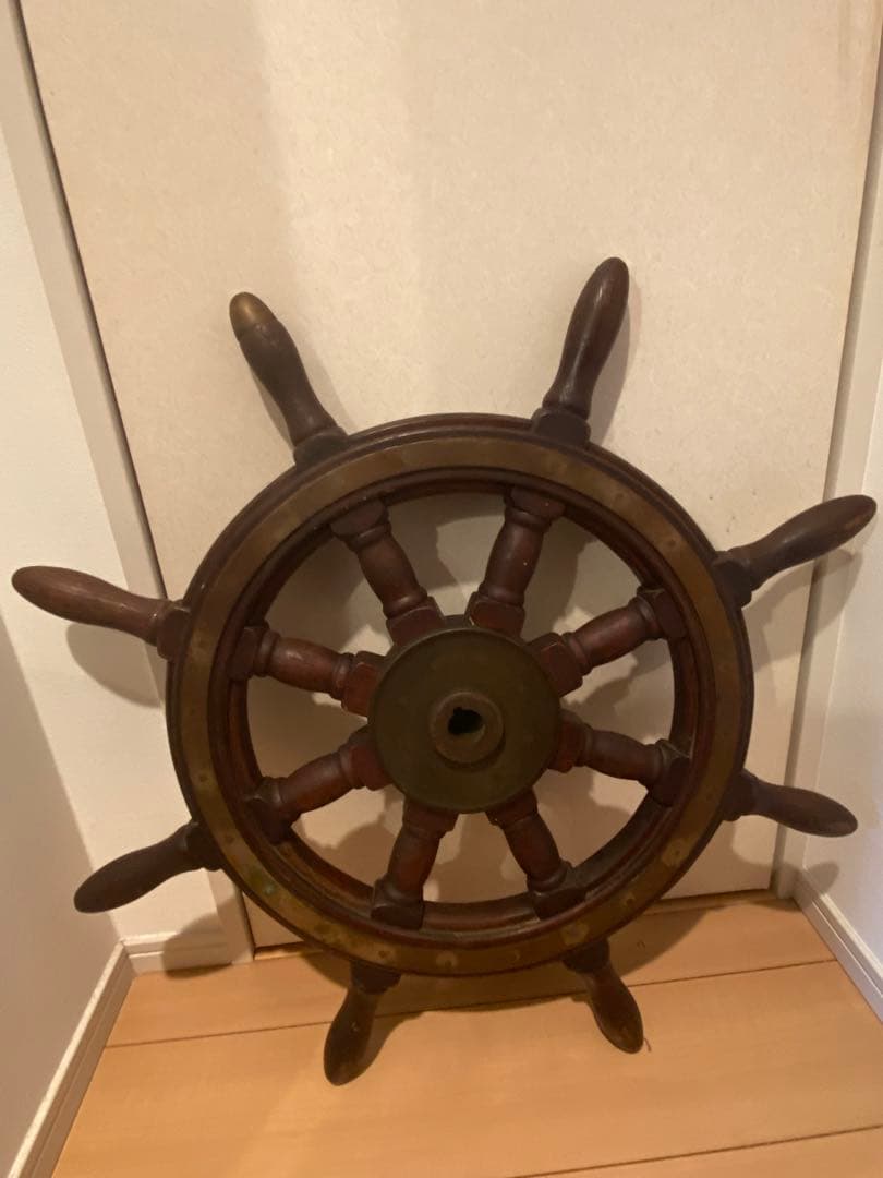 操舵輪　東京ラット製造所　アンティーク　船舵 舵輪