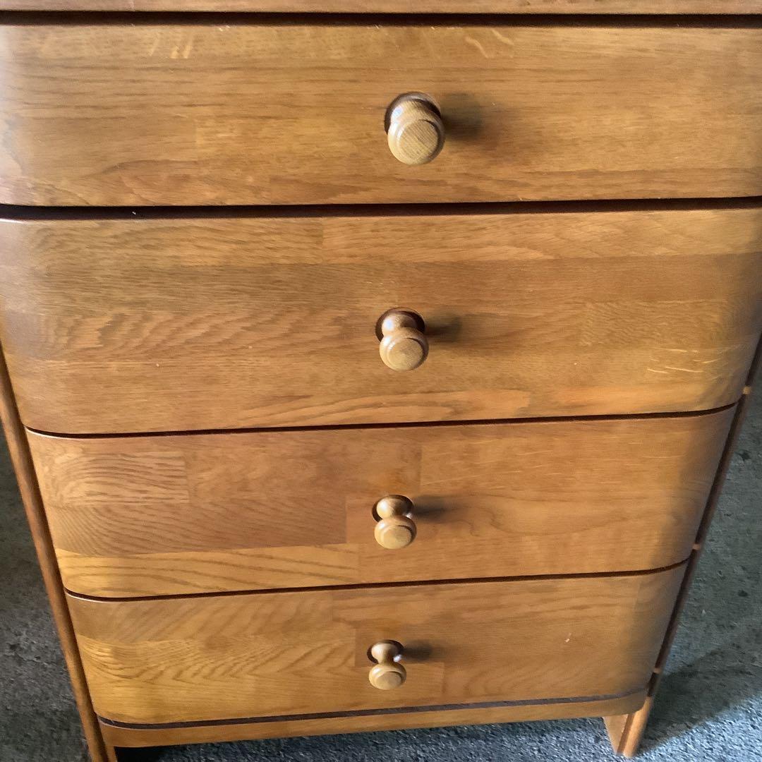 【値下げ！】maruni ナチュラルウッド 電話台 4段引き出し+上部1引き出し