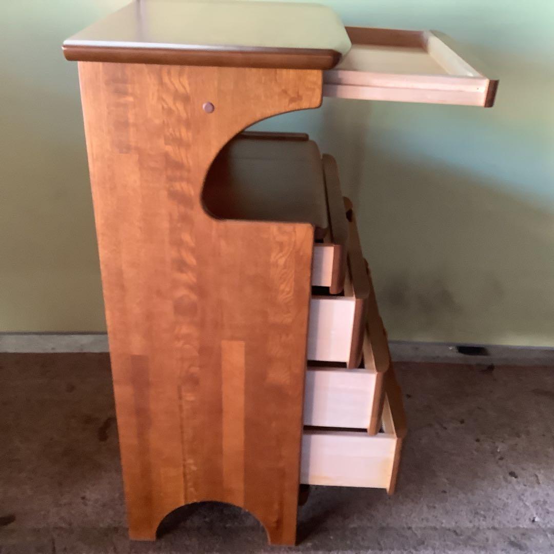 【値下げ！】maruni ナチュラルウッド 電話台 4段引き出し+上部1引き出し