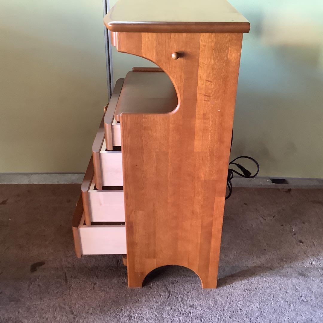 【値下げ！】maruni ナチュラルウッド 電話台 4段引き出し+上部1引き出し