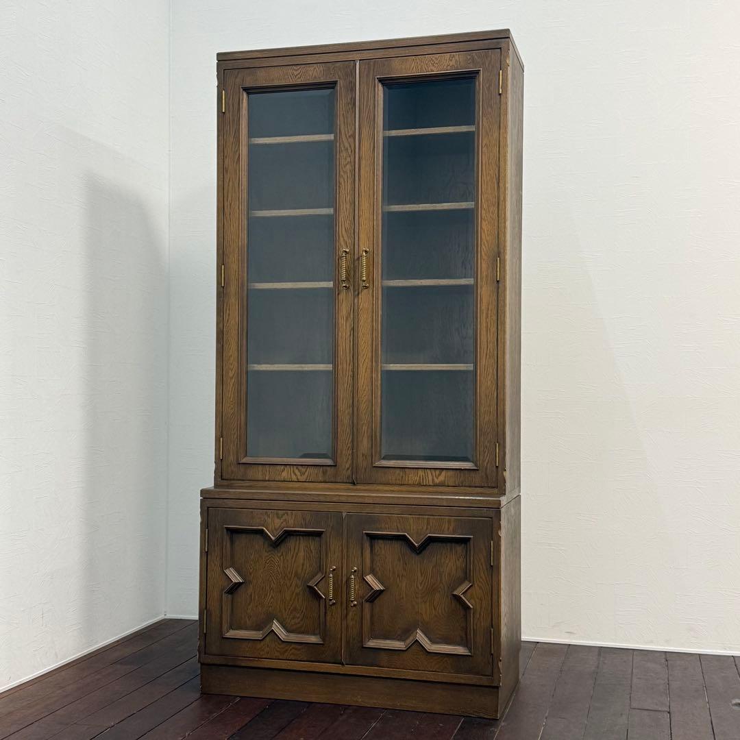 H21K84d 神戸洋家具 永田良介商店 書斎棚 キャビネット 食器棚 本棚