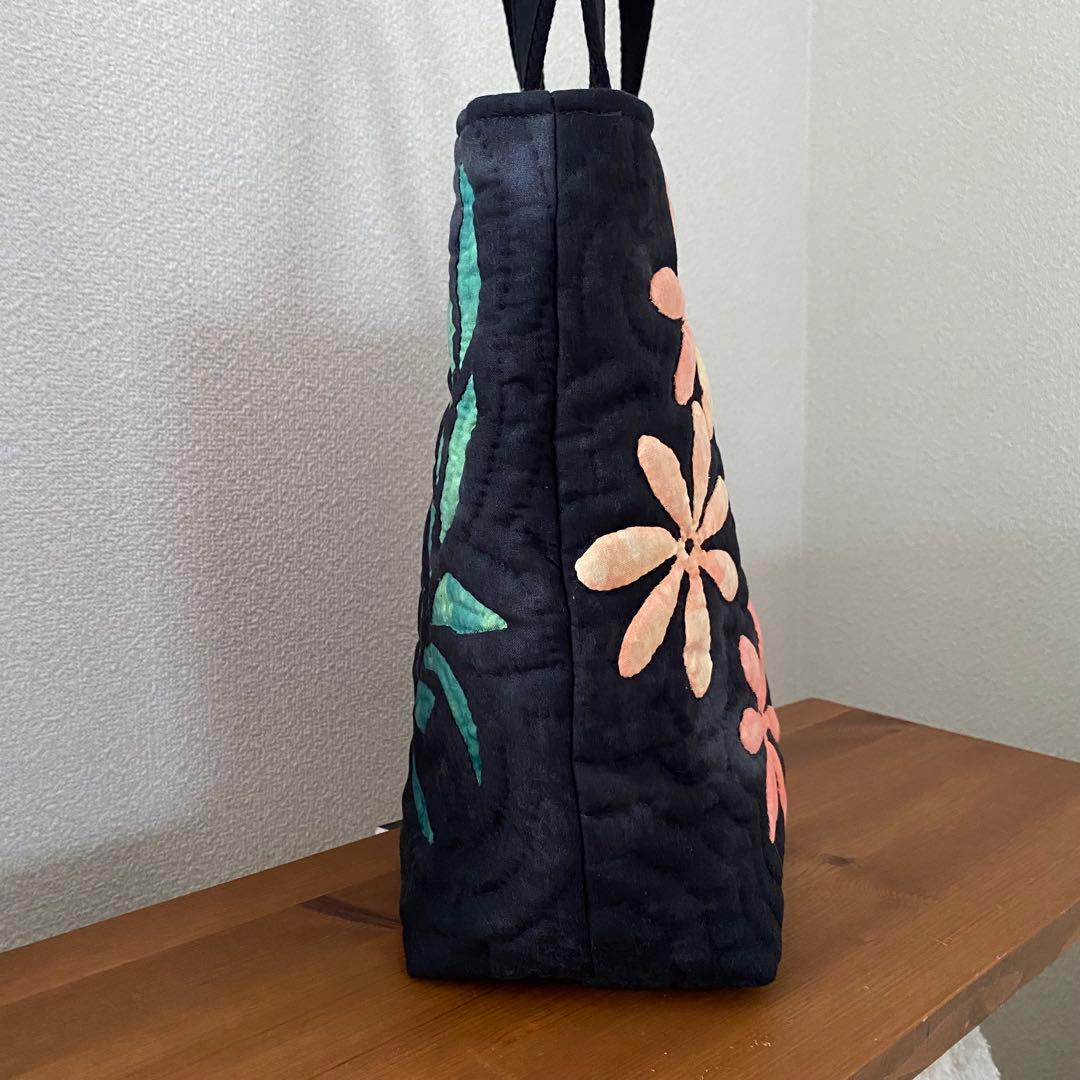 ハワイアンキルト◆トートバッグ◆ハイビスカス、ティアレ◆ハンドメイド