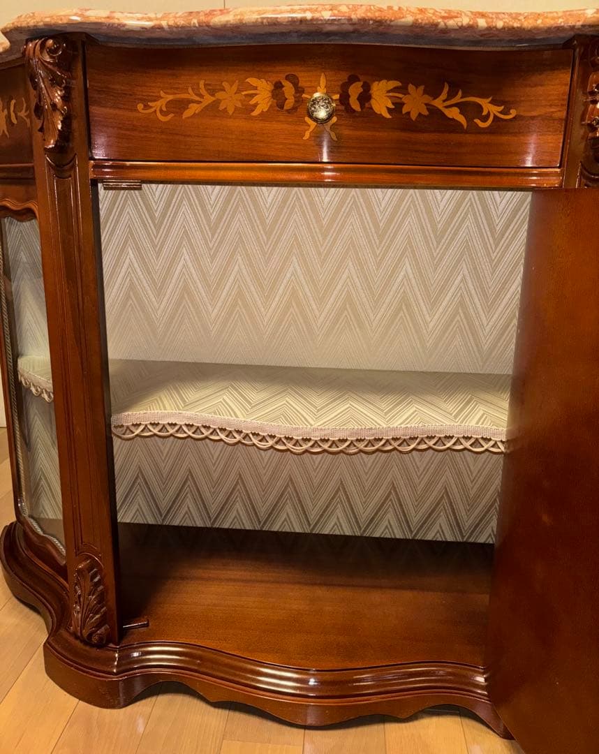 ⭐︎イタリア製家具 FP PASI 木製キャビネット 鍵付 象嵌 大理石