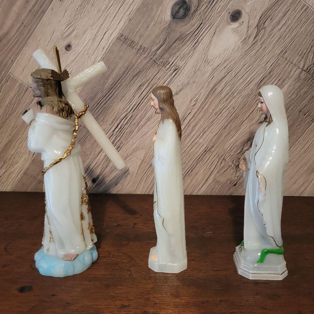 宗教的置物 セット キリスト教の聖人像　蓄光タイプ