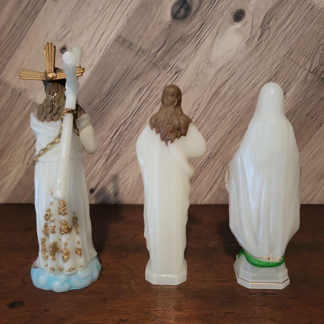 宗教的置物 セット キリスト教の聖人像　蓄光タイプ