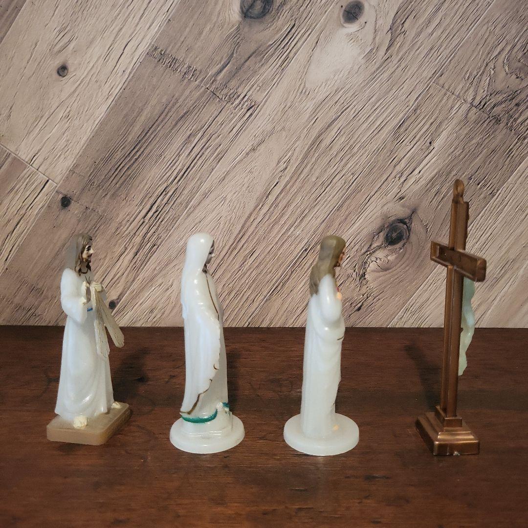 宗教的置物 セット キリスト教の聖人像　蓄光タイプ