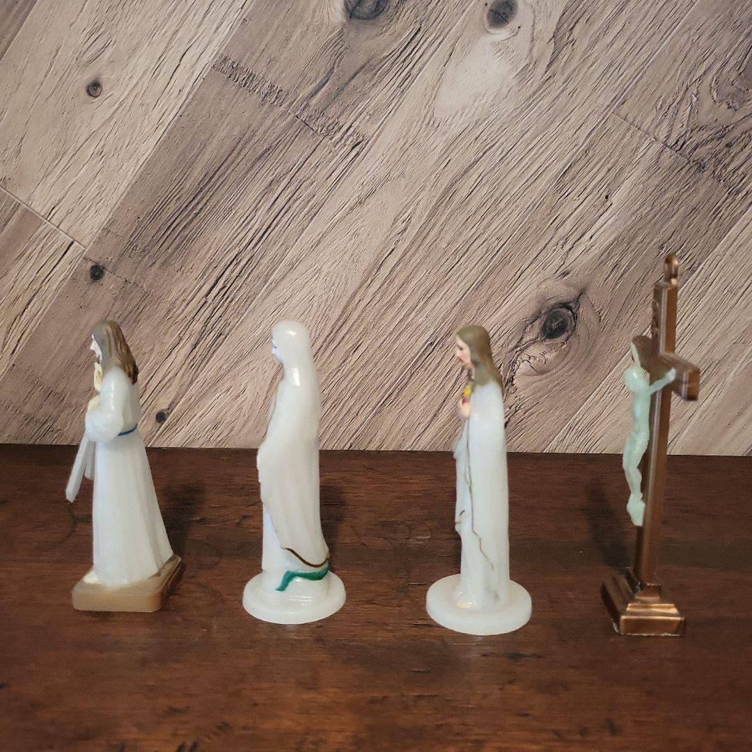 宗教的置物 セット キリスト教の聖人像　蓄光タイプ