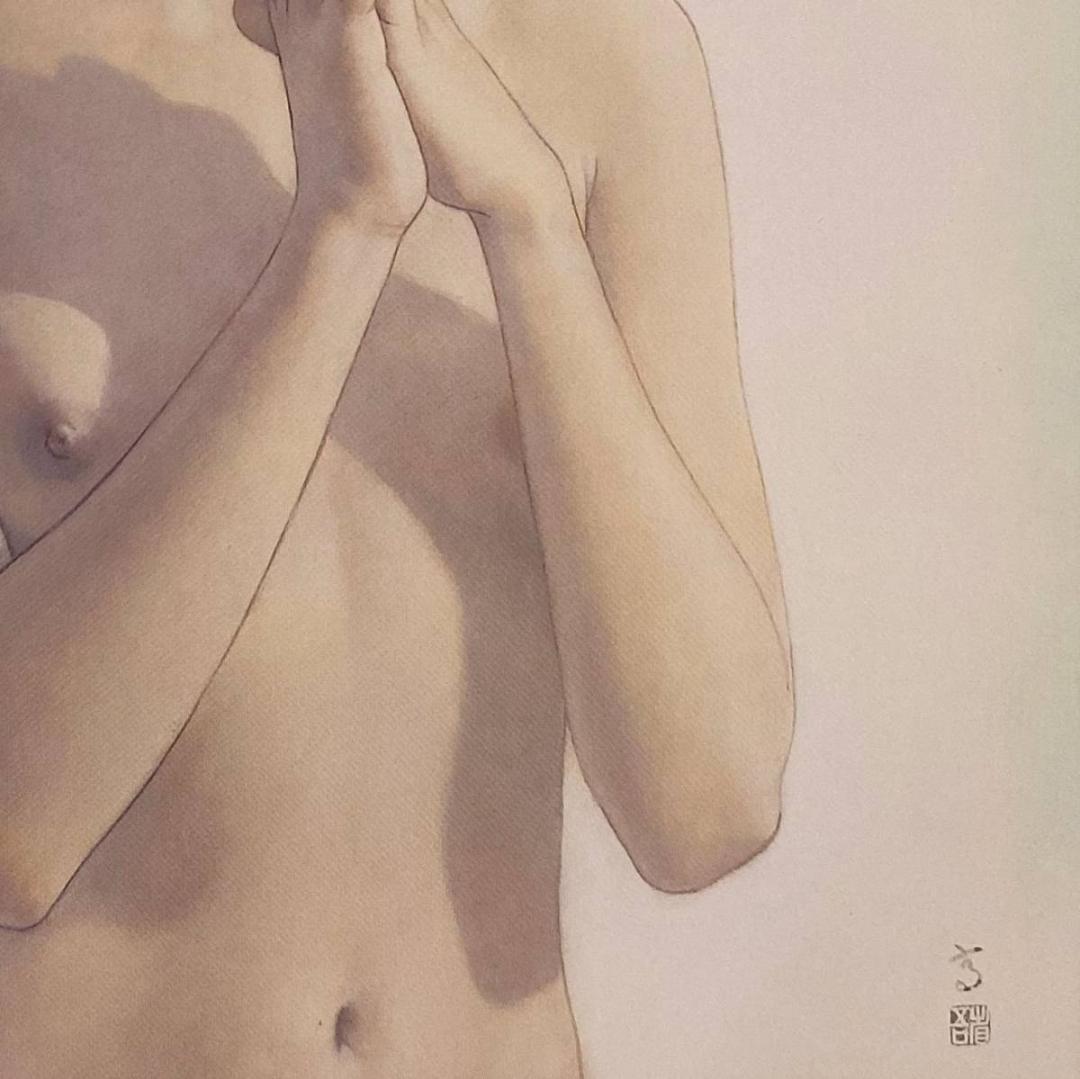 高塚省吾、【イヤリング】、希少な額装用画集画、新品高級額 額装付