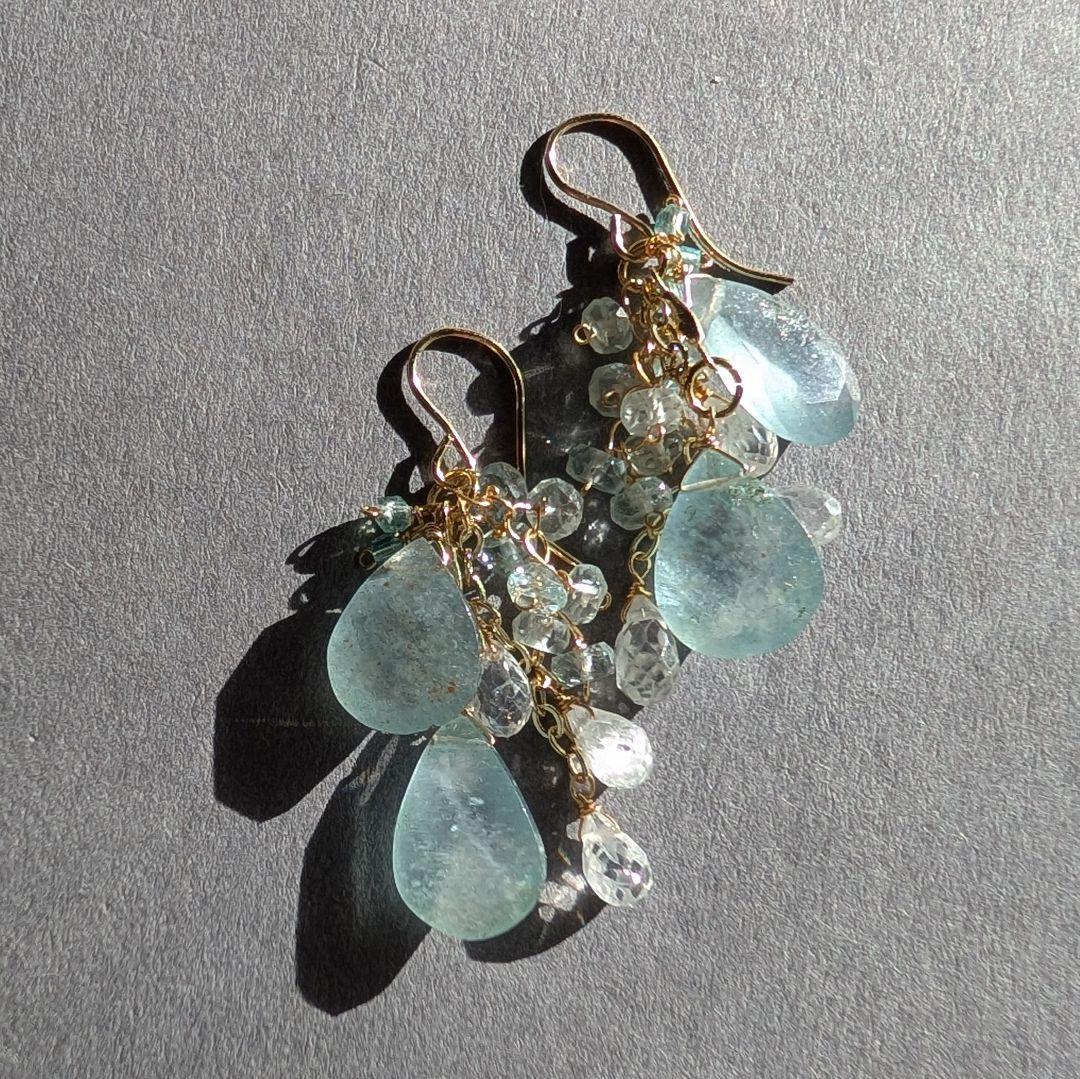 シンデレラアクアマリン ピアス