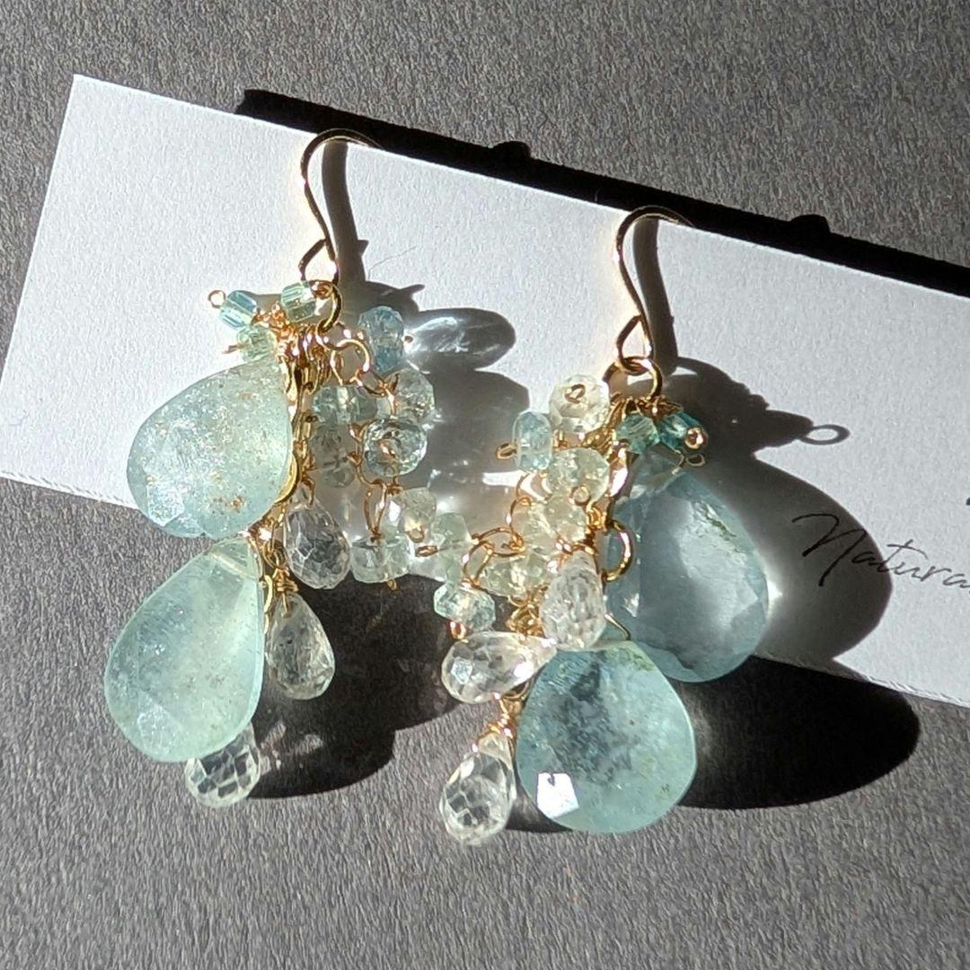 シンデレラアクアマリン ピアス