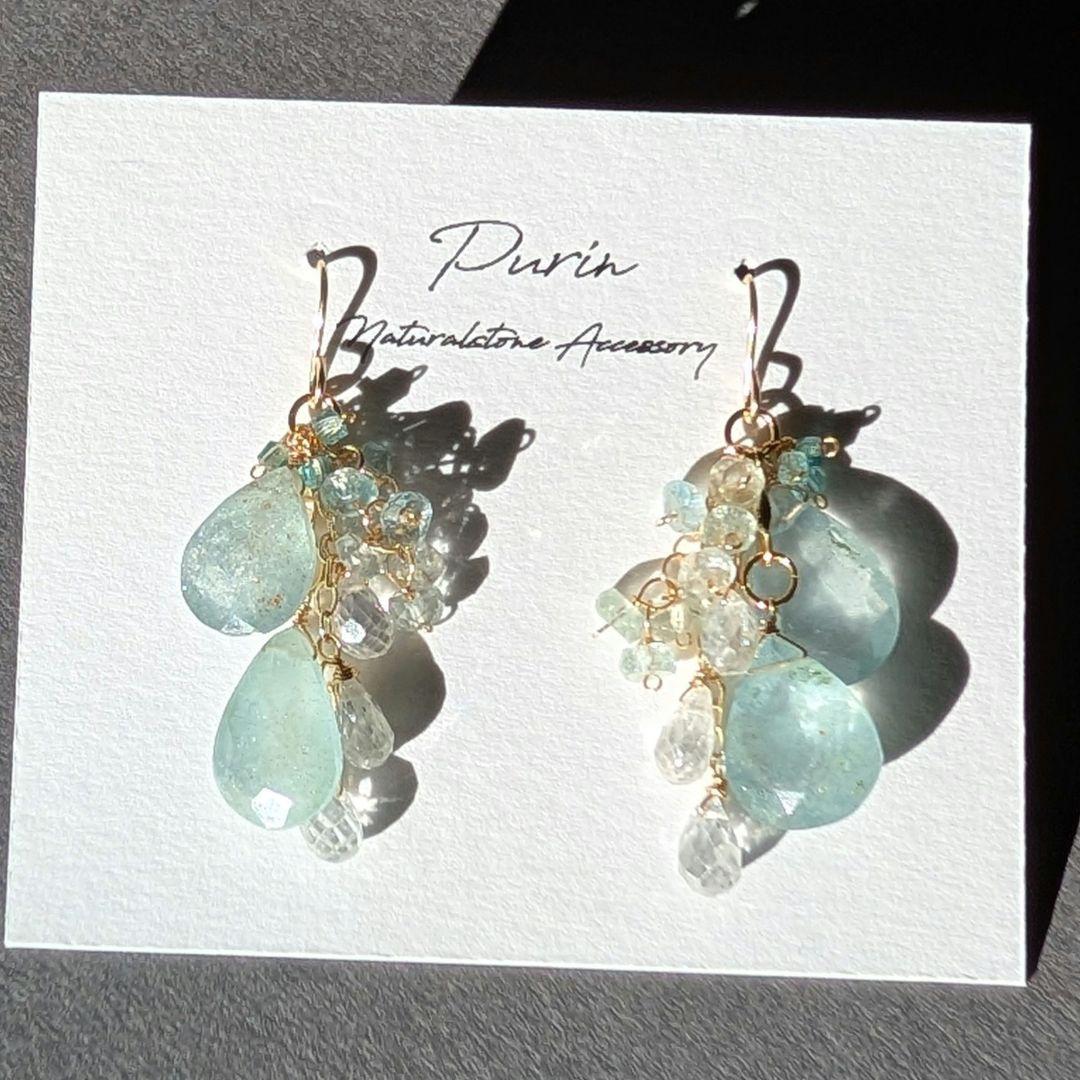 シンデレラアクアマリン ピアス