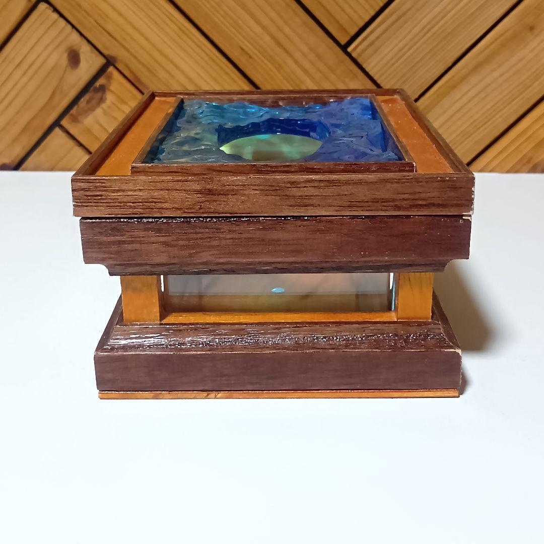 【1231】波紋揺れるオーシャンティッシュケース／ウッドレジン　インテリア