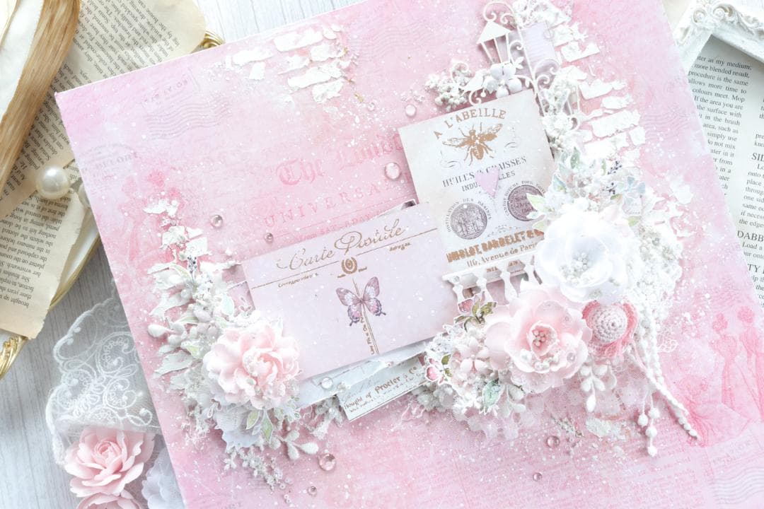 *。゜Love ゜。*　スクラップブッキング♡フォトフレーム♡完成品