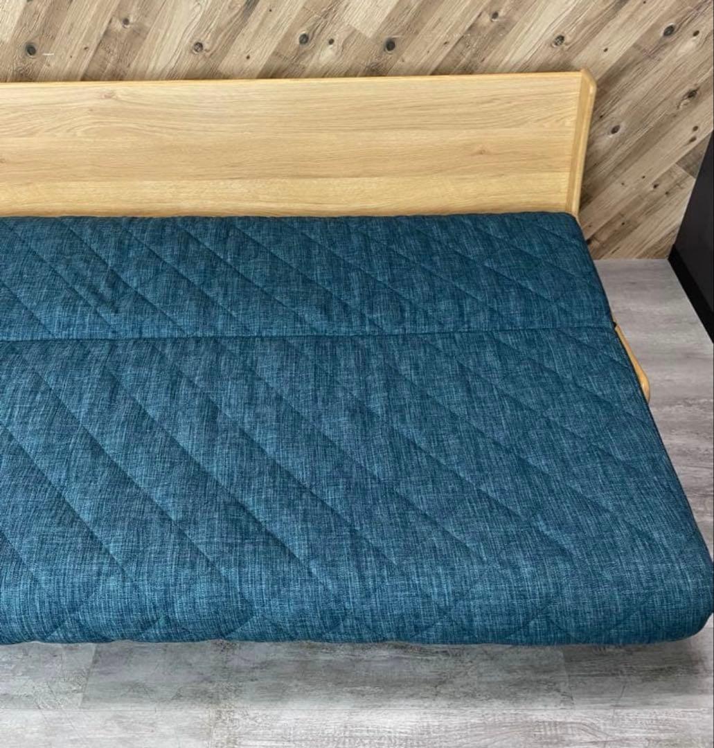 大川家具 モーブル ドロシーⅡ ソファベッド 200cm ブルー×ナチュラル