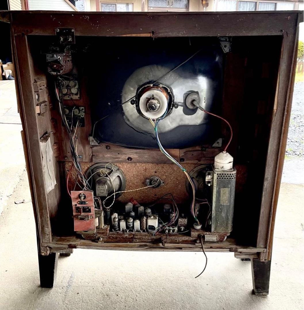 ○【貴重】NEC ブラウン管テレビ 昭和レトロ 木材 インテリア